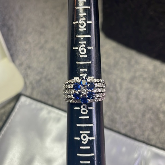 Worn once LeVian Sapphire and diamond ring - Picture 6 of 8